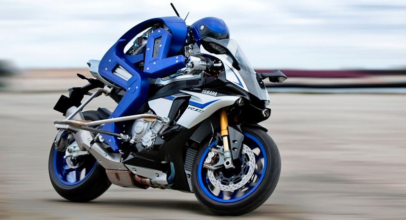 Illustration for article titled Crean un robot que puede conducir una motocicleta a 200 Kmh, al estilo Robocop